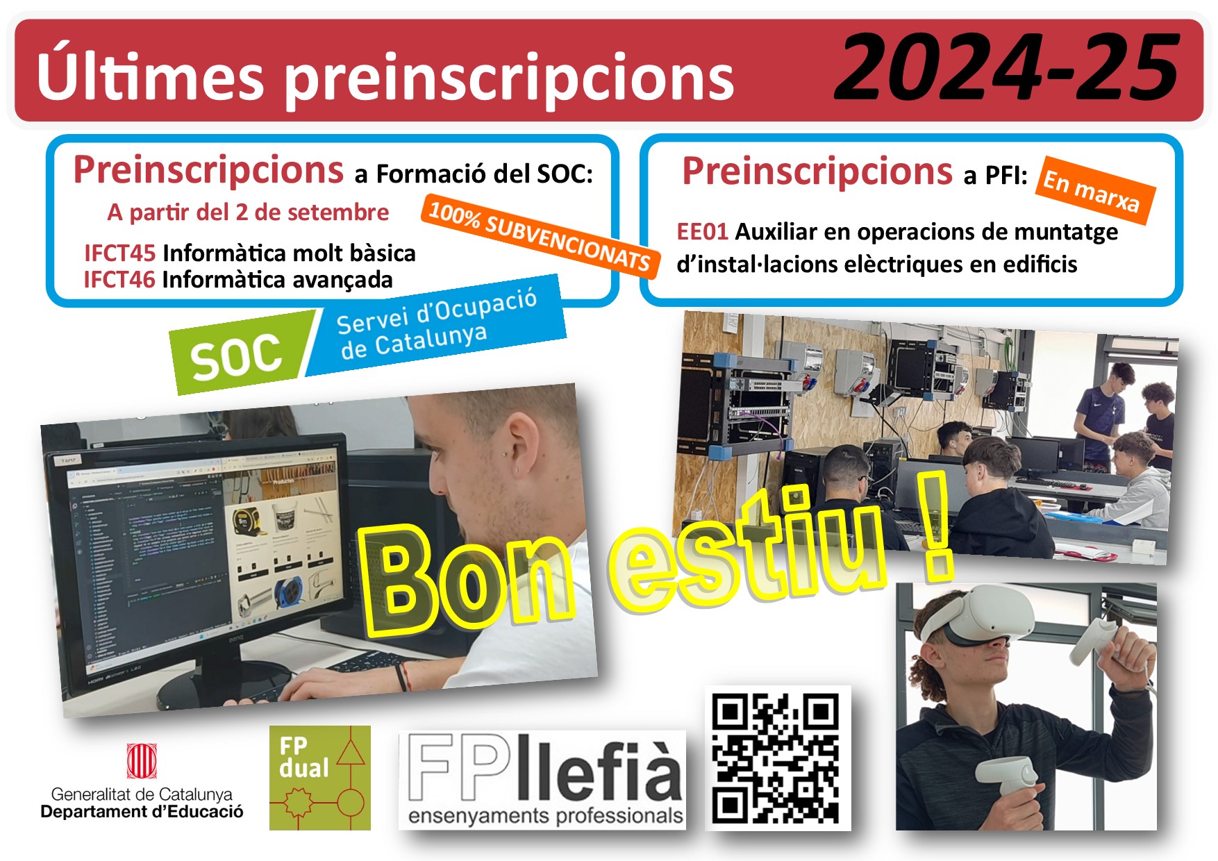 Preinscripcions PFI i cursos SOC 2024/2025